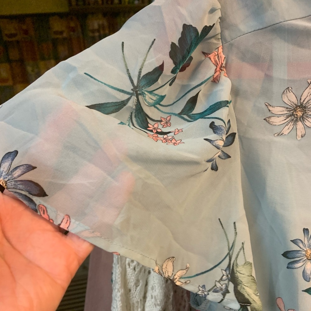 Torrid blue mini floral chiffon dress Sz 1x-14-16. NWT! - Picture 14 of 14
